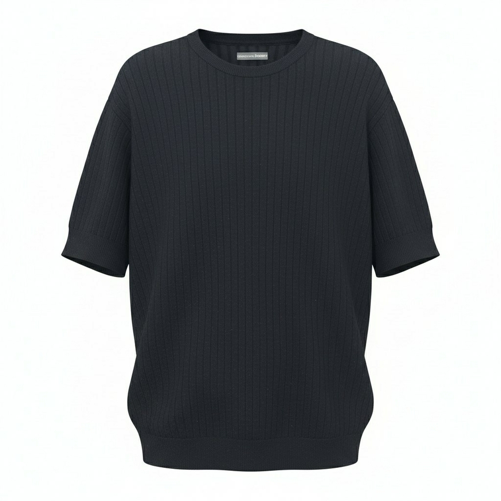 Jonathan Robert Knitted Retro-Style 90s Short Sleeve Men's T-Shirt Size Large